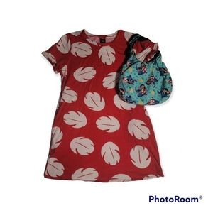 Disney Lilo Dress Womens Sz XL with Lilo and Stich Bag